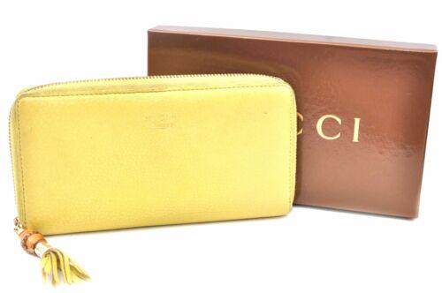 Authentic GUCCI Wallet: Brand: GUCCI Model: Wallet Country of Origin: Italy Material: Leather Color: Yellow Bag Length: 7.5inches(19cm) Bag Height: 3.9inches(10cm) Bag Depth: 1inches(2.5cm) All Bidhaus items come with a 100 