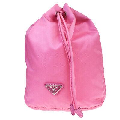 Authentic PRADA Pouch: Brand: PRADA Model: Pouch Country of Origin: Material: Leather Color: Pink Size (Inch): W5.9X H8.7X D3.9"Size (CM): W15X H22X D10Cm All Bidhaus items come with a 100 % money-back authenticity guarante