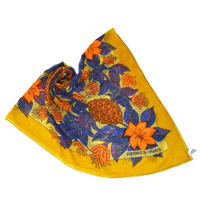 Authentic HERMES Scarf: Brand: HERMES Model: Scarf Country of Origin: France Material: 100% Silk Color: Yellow Size (Inch): W66.9X H66.9 X D0"Size (CM): W170X H170 X D0Cm All Bidhaus items come with a 100 % money-back authen