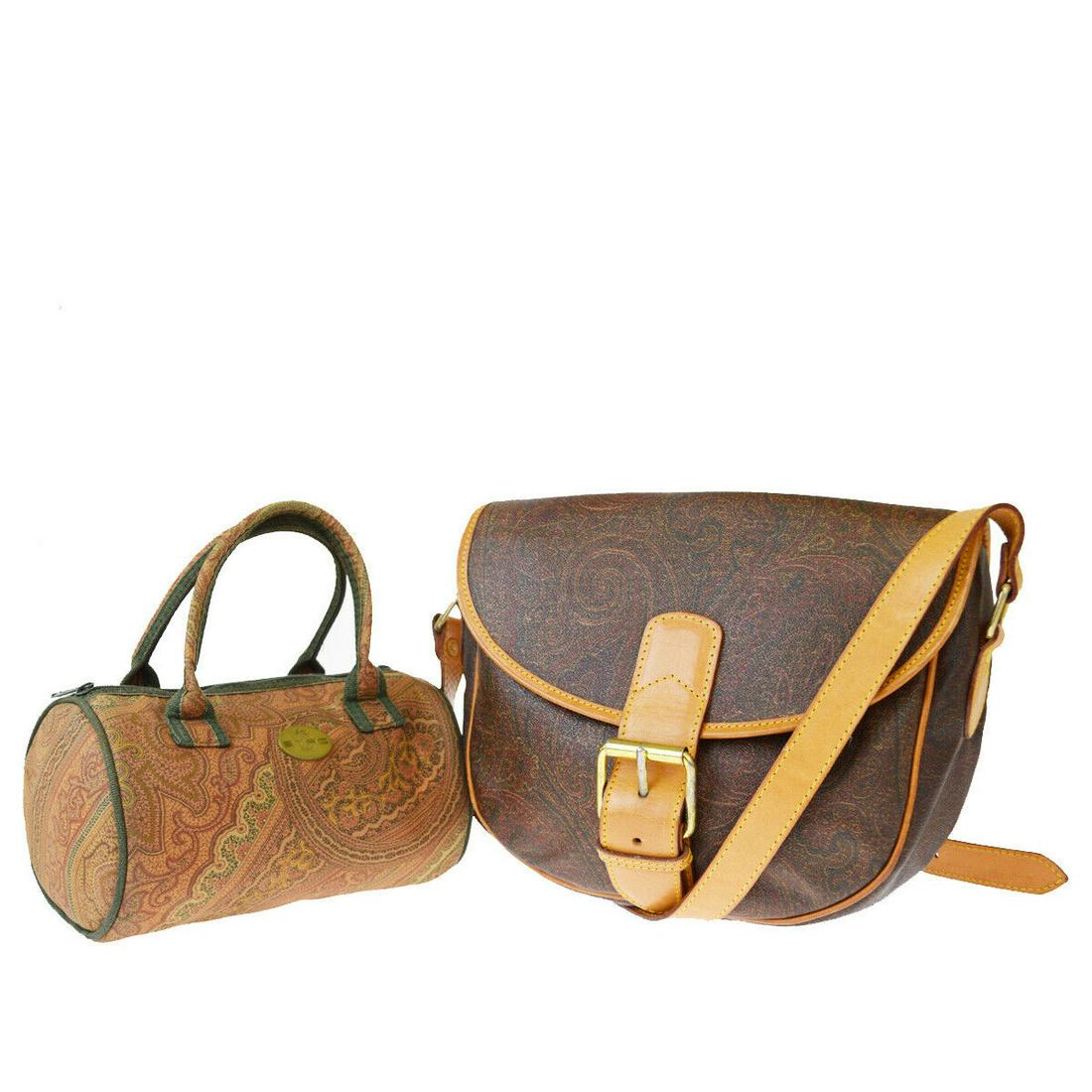 Authentic ETRO Shoulder Hand Bag: Brand: ETRO Model: Shoulder Hand Bag Country of Origin: Italy Material: Leather Color: Brown/ Pvc Leather Size (Inch): N/A Size (CM): N/A All Bidhaus items come with a 100 % money-back authenticity gu