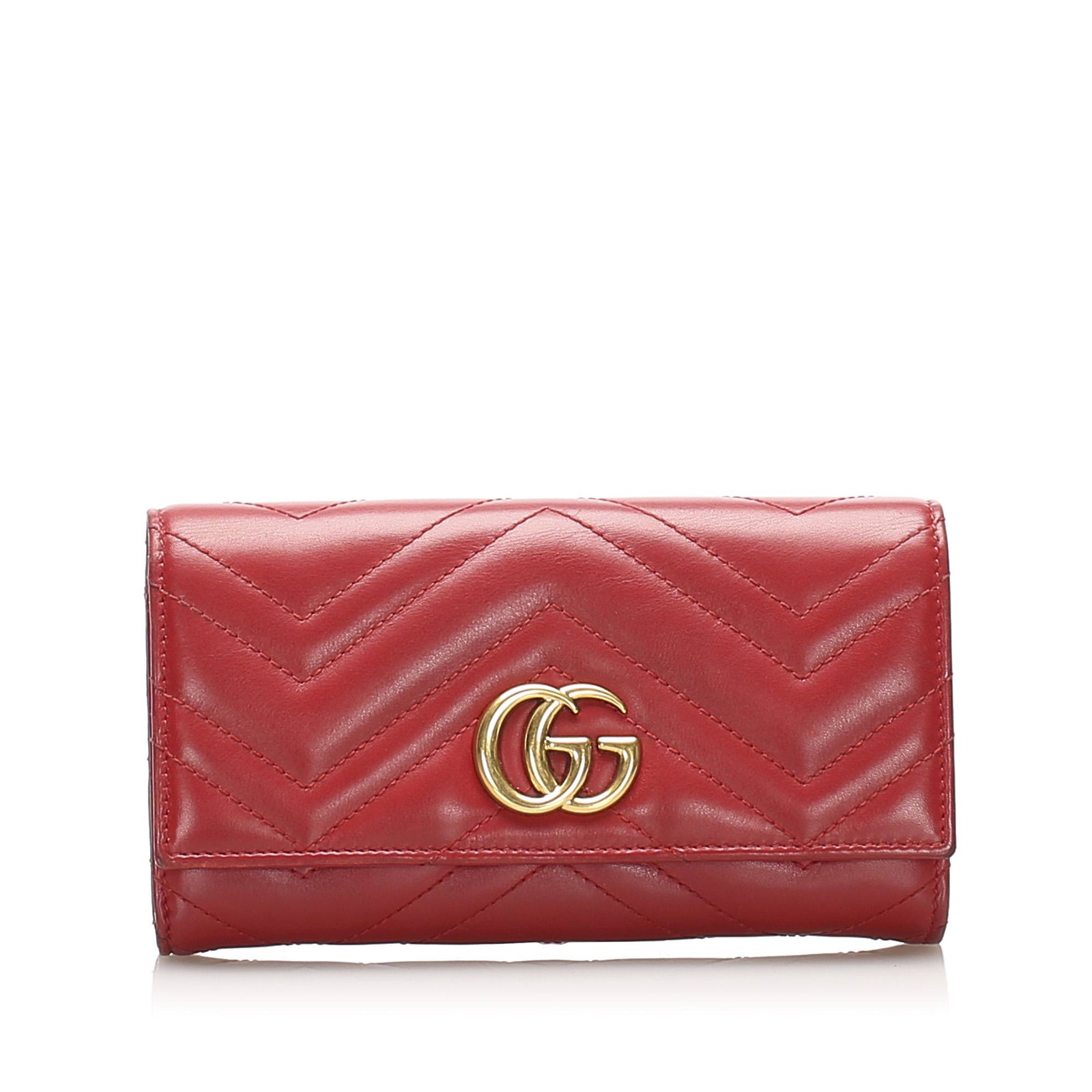 Authentic Gucci GG Marmont Matelasse Leather Long: This long wallet features a quilted leather body a top flap with a snap closure and interior zip and slip compartments. Brand: Gucci Model: GG Marmont Matelasse Leather Long Wallet Origin: Italy Categ