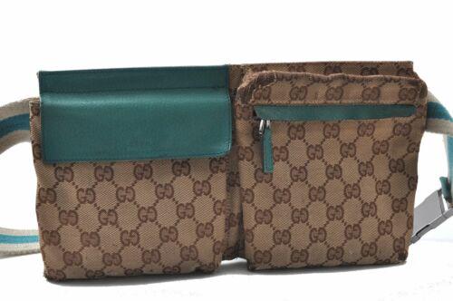 Authentic GUCCI Bum Bag: Brand: GUCCI Model: Bum Bag Country of Origin: Italy Material: Canvas Color: Brown Bag Length: 11.2inches (28.5cm) Bag Height: 6.3inches (16cm) Bag Depth: 0.8inches (2cm) All Bidhaus items come with a