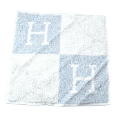 Authentic HERMES Hand Towel: Brand: HERMES Model: Hand Towel Country of Origin: France Material: 100% Cotton Color: Light Blue White Size (Inch): W 13.4 Ã—H 13.4 " Size (CM): W 34.0 Ã— H 34.0 cm All Bidhaus items come with 