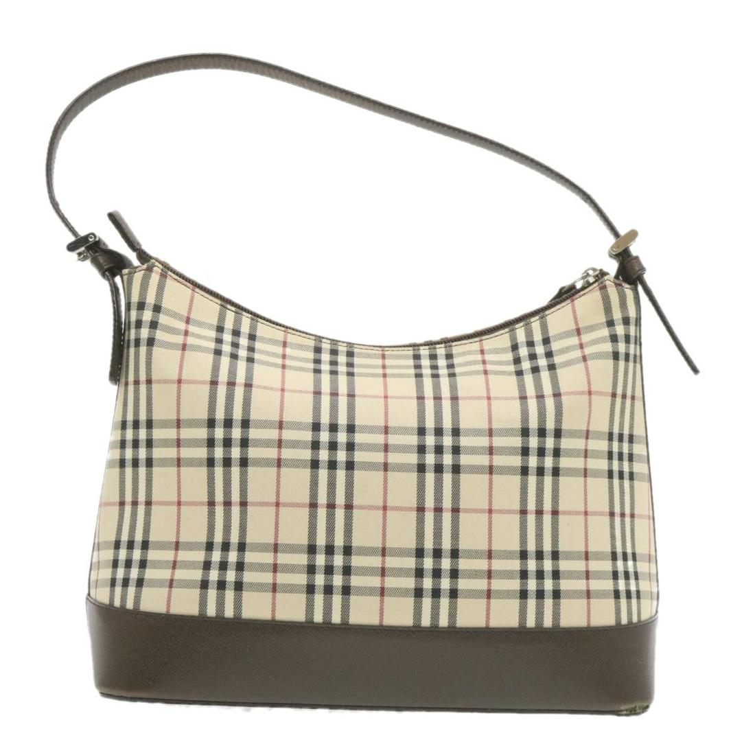 Authentic BURBERRY Canvas Shoulder Bag: Brand: BURBERRY Material: Canvas Style: Shoulder Bag Color: Beige Size(inch): W11.02 x H7.87 x D4.72inch(Approx) Country of Origin: - Accessory: There is no item box and dust bag. We will send only th