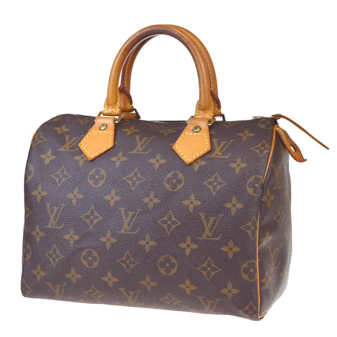 Authentic LOUIS VUITTON Hand Bag: Brand: LOUIS VUITTON Model: Hand Bag Country of Origin: France Material: Monogram leather Color: Brown Size (Inch): W 9.8 X H 7.1 X D 5.7 "Size (CM): W 25 X H 18 X D 14.5 Cm All Bidhaus items come wit