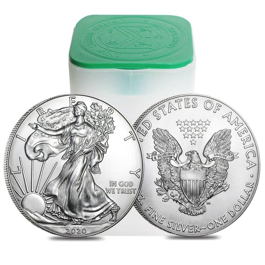 Roll of 20 - 2020 1 oz Silver American Eagle $1 Coin BU: You are bidding on the total lot which includes 1 of the following item: Roll of 20 - 2020 1 oz Silver American Eagle $1 Coin BU (Lot Tube of 20) Bidhaus is proud to carry the latest release in the of