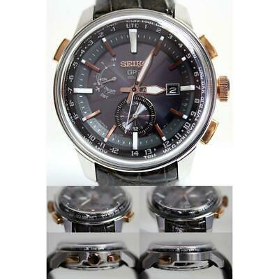 Authentic SEIKO SBXA038 Solar GPS Satellite Radio: Brand: SEIKO Product Name: Astron Watch Model:: SBXA038 Movement: Solar GPS satellite radio wave correction Belt: Silver Case color: Silver Material: Belt / Case: Leather / SS Size (mm): Case diameter