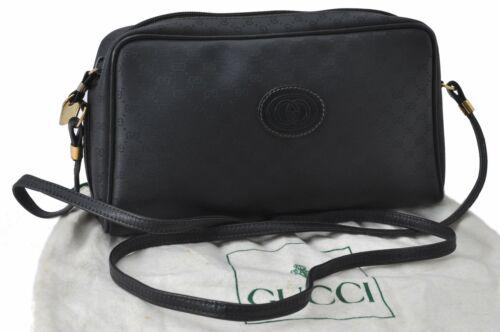 Authentic GUCCI Shoulder Bag: Brand: GUCCI Model: Shoulder Bag Country of Origin: Italy Material: PVC Color: Black Bag Length: 9.4inches (24cm) Bag Height: 5.1inches (13cm) Bag Depth: 2.4inches (6cm) All Bidhaus items come with a 