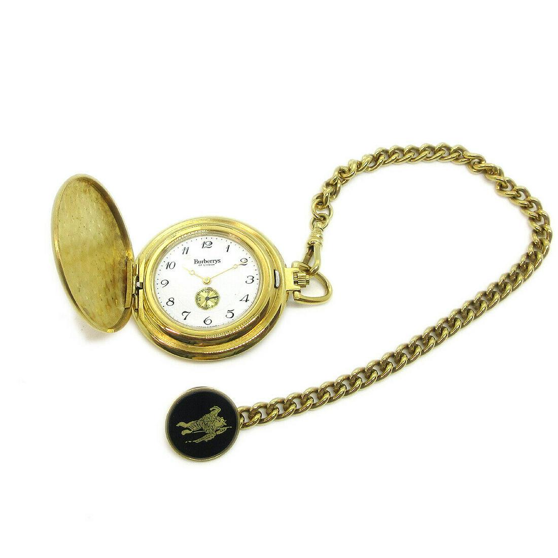 Authentic BURBERRY Casual: Brand: BURBERRY Model: Casual Country of Origin: Swaziland Material: Gold Plated Color: Gold Size (Inch): (Inch):Case: Diameter 1.7"Chain: 8.7 " Size (CM): All Bidhaus items come with a 100 % money-ba