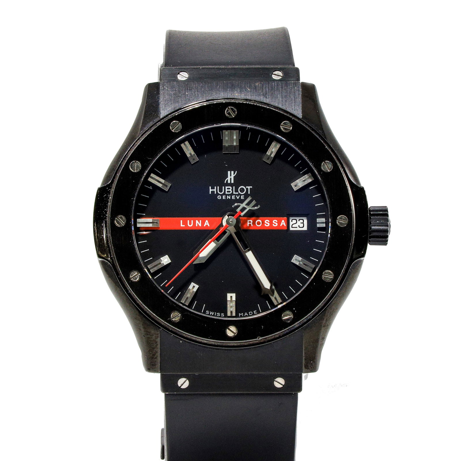 Authentic Hublot Luna Rossa 42mm: Hublot Luna Rossa 42mm Manufacturer: HUBLOT Condition: Gently Used MM: 42mm Reference Number: B1915.11 All Bidhaus items come with a 100% money-back authenticity guarantee. ALL SALES ARE FINAL. Please