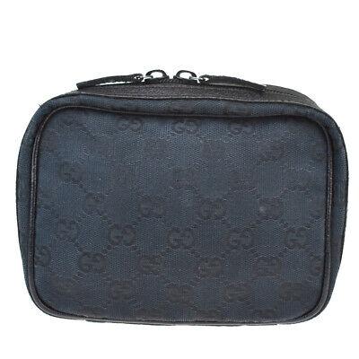 Authentic GUCCI Pouch: Brand: GUCCI Model: Pouch Country of Origin: Italy Material: Leather Color: Black Size: 12Cm X 16Cm X 5Cm / 4.72 X 6.29 X 1.96 All Bidhaus items come with a 100 % money-back authenticity guarantee. AL