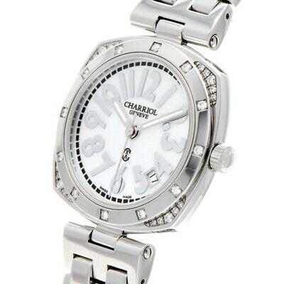 Authentic CHARRIOL New Alexander EH 50th: Genre: Watch / watch Ladies Brand: CHARRIOL Product Name: New Alexander EH 50th Model:: ALEXLD 3.950.801 Serial: B / 300 Material: Stainless steel Dial: White shell Bezel: Stainless steel / diamond Be