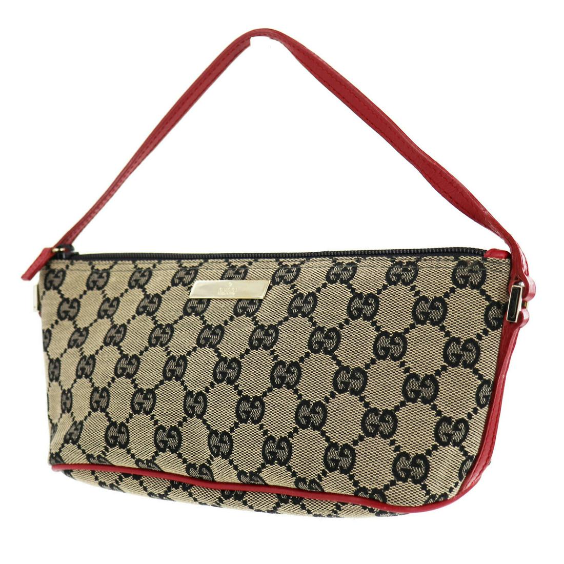 Authentic GUCCI Hand Bag: Brand: GUCCI Model: Hand Bag Country of Origin: Italy Material: Canvas Color: Gold Size (inch): small All Bidhaus items come with a 100 % money-back authenticity guarantee. ALL SALES ARE FINAL. Please