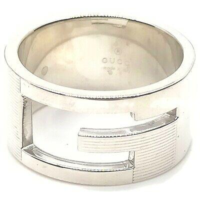 Authentic GUCCI Ring: Brand: GUCCI Model: Ring Country of Origin: Italy Item Condition Main Color: Silver Ring Size: JPN 20 Material: Silver 925 Country of Manufacture: Italy All Bidhaus items come with a