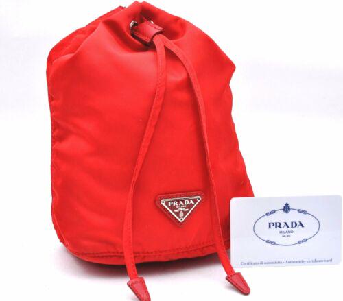 Authentic PRADA Pouch: Brand: PRADA Model: Pouch Country of Origin: Italy Material: Nylon Color: Red Bag Length: 5.9inches (15cm) Bag Height: 8.5inches (21.5cm) Bag Depth: 4.1inches (10.5cm) All Bidhaus items come with a 10