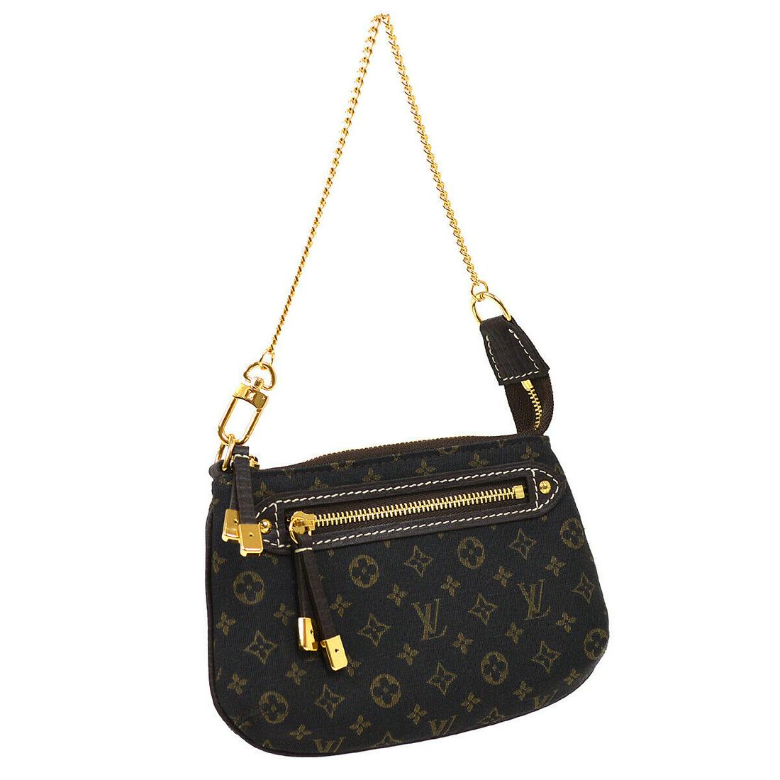 Authentic LOUIS VUITTON Hand Pouch: Brand: LOUIS VUITTON Model: Hand Pouch Country of Origin: France Material: Monogram idylle Color: Brown Size (Inch): W 6.9 x H 4.3 x D 0.6 "Chain Drop. 6.3 " Size (CM): W 17.5 x H 11.0 x D 1.5 cmChain