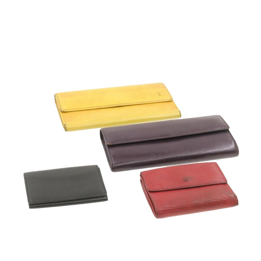 Authentic LOUIS VUITTON Epi Leather Wallet: Brand: LOUIS VUITTON Material: Epi Leather Style: Wallet Color: Black / Red / Yellow / Purple Size(inch): - Country of Origin: - Accessory: There is no item box and dust bag. We will send only the ite