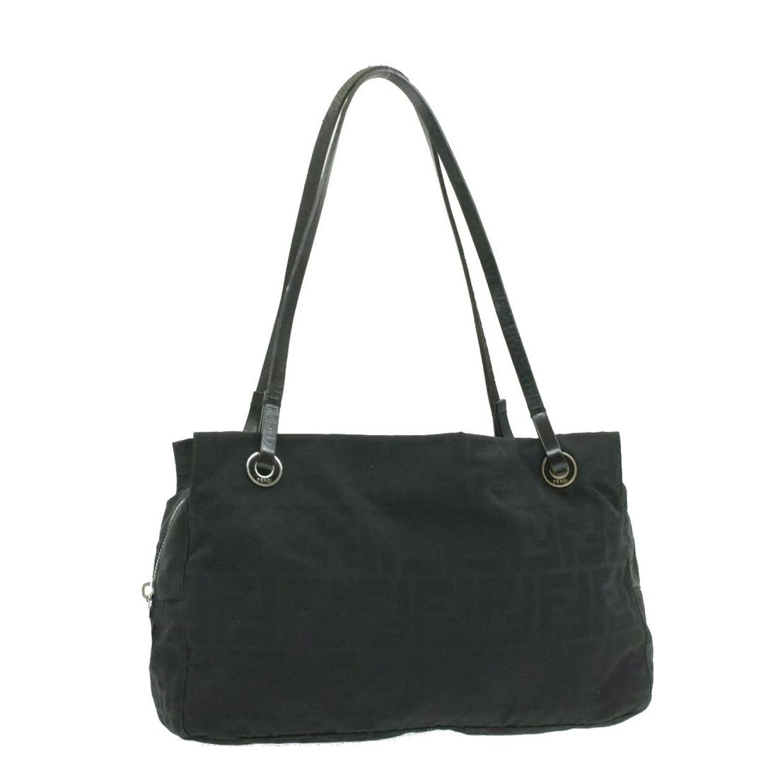 Authentic FENDI Nylon Hand Bag: Brand: FENDI Material: Nylon Style: Hand Bag Color: Black Size(inch): W11.81 x H5.9 x D2.75inch(Approx) Country of Origin: Italy Accessory: There is no item box and dust bag. We will send only the ite