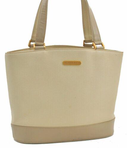 Authentic BURBERRY Hand Bag: Brand: BURBERRY Model: Hand Bag Country of Origin: Material: Leather Color: White Bag Length: 10.4inches (26.5cm) Bag Height: 9.3inches (23.5cm) Bag Depth: 4.3inches (11cm) All Bidhaus items come with