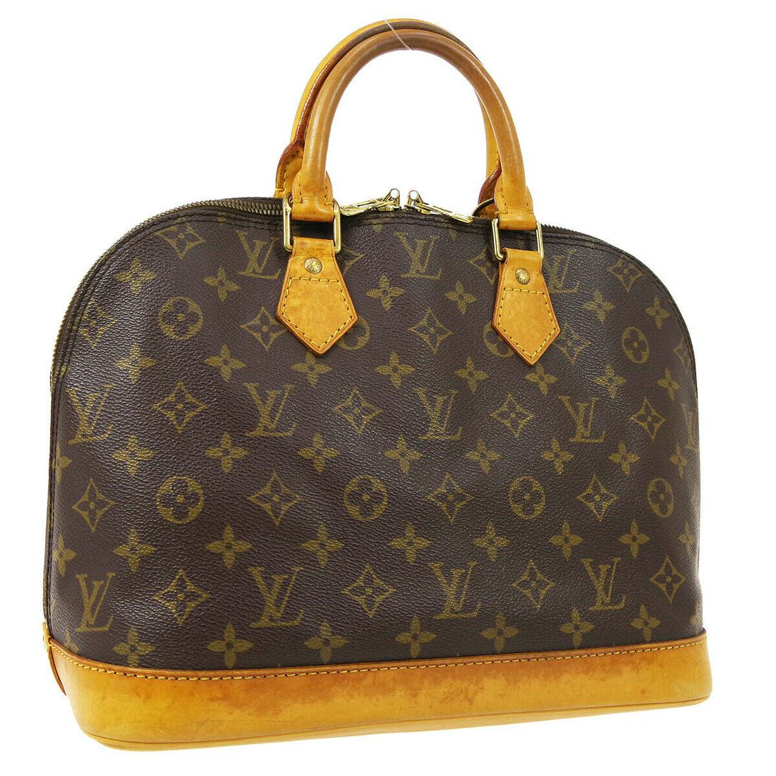 Authentic LOUIS VUITTON Monogram Hand Bag: Brand: LOUIS VUITTON Model: Monogram Hand Bag Country of Origin: France Material: Canvas Color: Brown Size (Inch): W 12.2 x H 9.1 x D 6.3 " Handle Drop. 3.5 " Size (CM): W 31.0 x H 23.0 x D 16.0 cm Ha