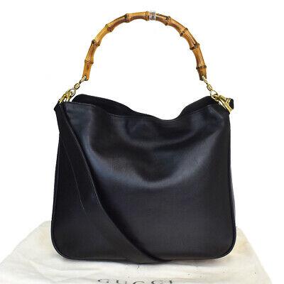 Authentic GUCCI Shoulder Hand Bag: Brand: GUCCI Model: Shoulder Hand Bag Country of Origin: Material: Bamboo Color: Black Size (Inch): W11.4X H9.4X D2.8"Size (CM): W29X H24X D7Cm All Bidhaus items come with a 100 % money-back authentic