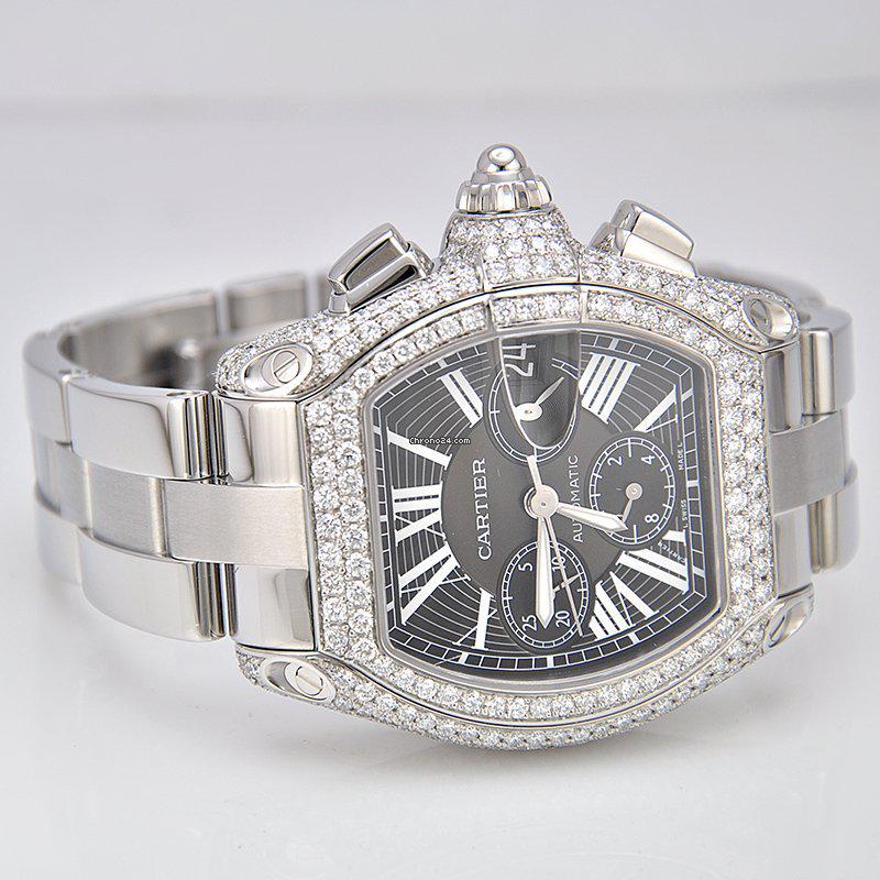 Authentic Cartier Roadster / Diamond Case / Great: Basic Info Listing number: 1J7LM3 Brand: Cartier Model: Roadster Movement: Automatic Case material: Steel Bracelet material: Steel Year of production Unknown Condition Very good (Worn with little to n