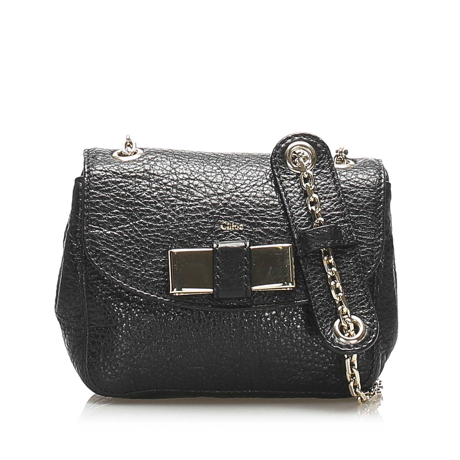 Authentic Chloe Lily Leather Crossbody Bag: The Lily crossbody bag features a leather body gold-tone chain straps with a flat leather detail a front flap with gold-tone hardware and an interior slip pocket. Brand: Chloe Model: Lily Leather Cros