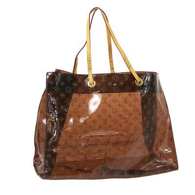 Authentic LOUIS VUITTON Monogram Vinyl Tote: Brand: LOUIS VUITTON Model: Monogram Vinyl Tote Country of Origin: Spain Material: Vinyl Color: Brown Size (Inch): W 18.5 x H 13.4 x D 8.3 Handle Drop. 9.4 " Size (CM): W 47.0 x H 34.0 x D 21.0 cm Han