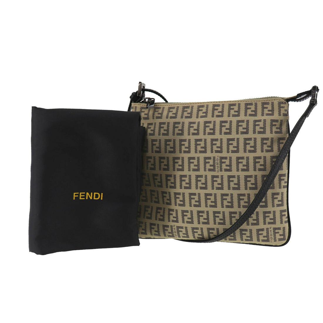 Authentic FENDI Shoulder Bag: Brand: FENDI Model: Shoulder Bag Country of Origin: Italy Material: Nylon Color: Black Silver Bag Length: 8.2 Bag Height: 7.4 Bag Depth: 0.7 All Bidhaus items come with a 100 % money-back authenticity