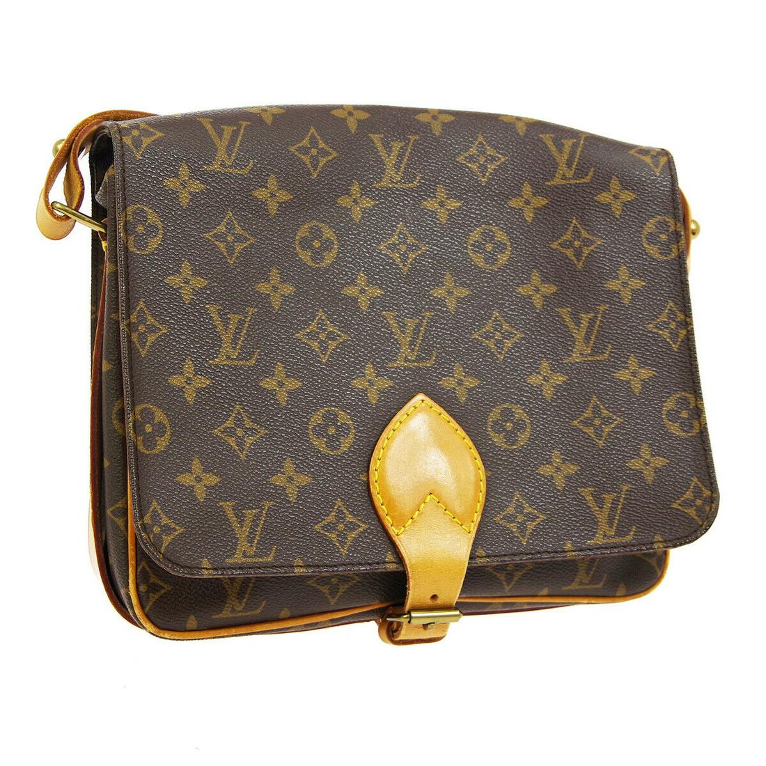 Authentic LOUIS VUITTON Crossbody: Brand: LOUIS VUITTON Model: Crossbody Country of Origin: France Material: Monogram Canvas Leather Color: Brown Size (Inch): W 9.8 x H 8.7 x D 3.1 "Strap Drop. 11.4 - 20.9 " Size (CM): W 25.0 x H 22.0 