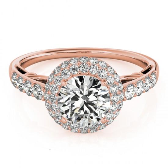 1.65 ctw Certified VS/SI Diamond Solitaire Halo Ring: 1.65 ctw Certified VS/SI Diamond Solitaire Halo Ring 14k Rose Gold Designer Brand Luxury Jewelry, made in the USA Suggested Retail Price: $17,000 Factory offers perfect factory sizing, for all rings &