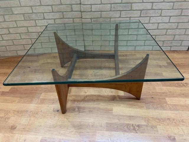 Mid Century Modern Adrian Pearsall Sculptural Coffee: Mid Century Modern Adrian Pearsall Sculptural Square Coffee Table Glass 3/4 thick Circa 1960 H 16 D 36 W 36 Great vintage conditionguarantee that the item is as described. ALL SALES ARE FINAL. Please