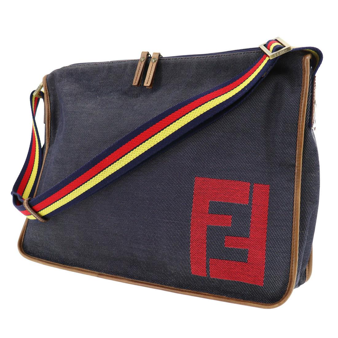 Authentic FENDI Shoulder Bag: Brand: FENDI Model: Shoulder Bag Country of Origin: Italy Material: Canvas Color: Gold Bag Length: 16.9 Bag Height: 12.5 Bag Depth: 5.1 All Bidhaus items come with a 100 % money-back authenticity guar