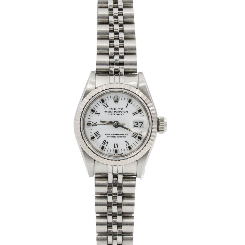 Authentic ROLEX DATEJUST 26mm Stainless Steel Jubilee: Brand: Rolex Model: DATEJUST REF# 69174 Case metal: STAINLESS STEEL Case size: 26MM Bracelet material: STAINLESS STEEL JUBILEE Bracelet Bracelet size: fits up