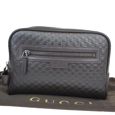 Authentic GUCCI Clutch Hand Bag: Brand: GUCCI Model: Clutch Hand Bag Country of Origin: Material: Leather Color: Brown Size (Inch): W9.1X H6.3X D3.5"Size (CM): W23X H16X D9Cm All Bidhaus items come with a 100 % money-back authenticit