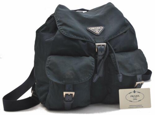 Authentic PRADA Backpack: Brand: PRADA Model: Backpack Country of Origin: Italy Material: Nylon Color: Blue Bag Length: 12inches (30.5cm) Bag Height: 11.4inches (29cm) Bag Depth: 5.9inches (15cm) All Bidhaus items come with a 