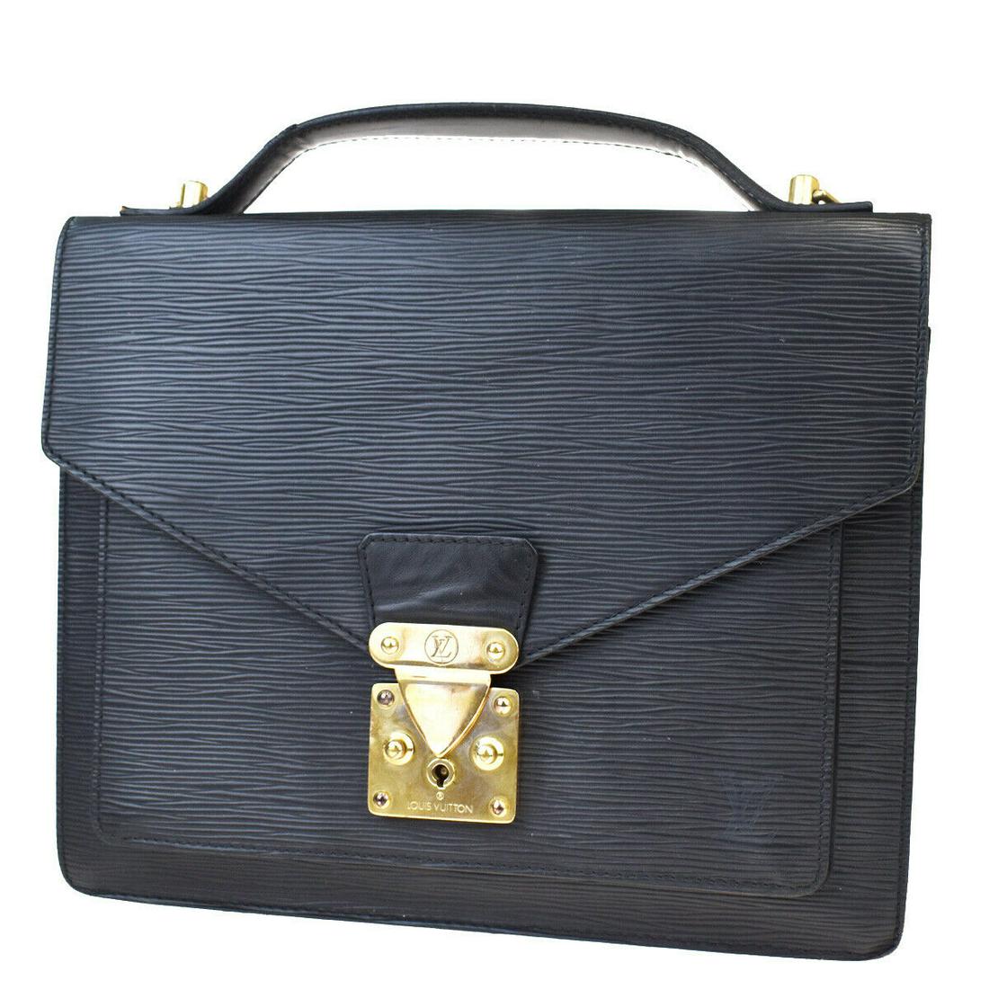 Authentic LOUIS VUITTON Hand Bag: Brand: LOUIS VUITTON Model: Hand Bag Country of Origin: France Material: Epi Leather Color: Black Size (Inch): W10.6X H8.7X D2.8"Size (CM): W27X H22X D7Cm All Bidhaus items come with a 100 % money-bac