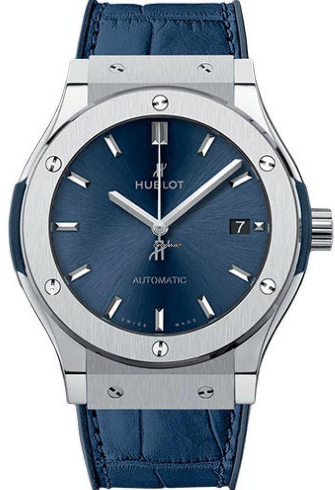 Authentic Hublot Classic Fusion Blue: Basic Info Listing number: 98PRC8 Brand: Hublot Model: Classic Fusion Blue Reference number: 511.NX.7170.LR Movement: Automatic Case material: Titanium Year of production 2018 Condition Unworn (Mint c