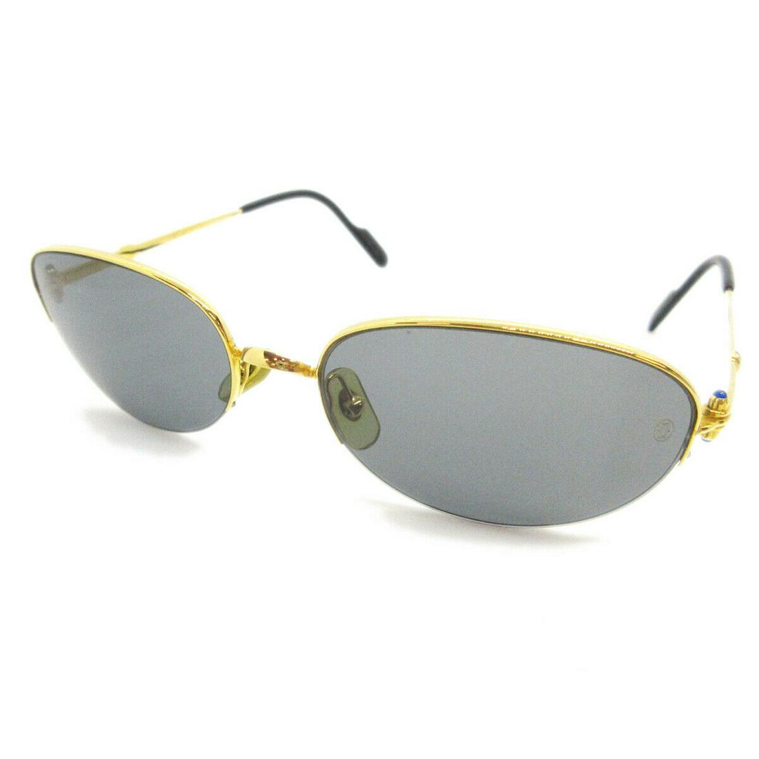 Authentic CARTIER Reading Glasses Sunglasses: Brand: CARTIER Model: Reading Glasses Sunglasses Country of Origin: France Material: Gold-tone Color: Gold Size (Inch): Lens : W 2.2 x H 1.6 "Frame Width : 5.1 "Temple : 5.3 "56Ã¢â€“Â¡18 Size