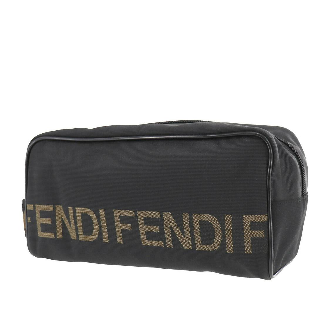 Authentic FENDI Clutch Pouch: Brand: FENDI Model: Clutch Pouch Country of Origin: Italy Material: Leather Color: Gold Size (inch): medium All Bidhaus items come with a 100 % money-back authenticity guarantee. ALL SALES ARE FINAL. 