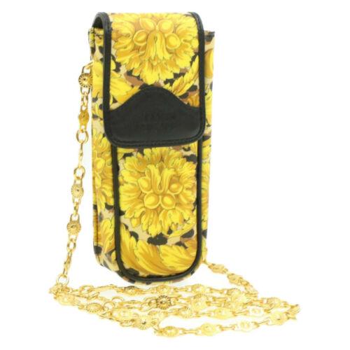 Authentic GIANNI VERSACE Sun Face Chain Shoulder Bag: Brand: GIANNI VERSACE Style: Shoulder Bag Color: Black / Yellow Size: W7 x H17 x D4cm / Shoulder Drop 50cm(Approx) Material: PVC Leather UPC: Does not apply EAN: Does not apply All Bidhaus items come
