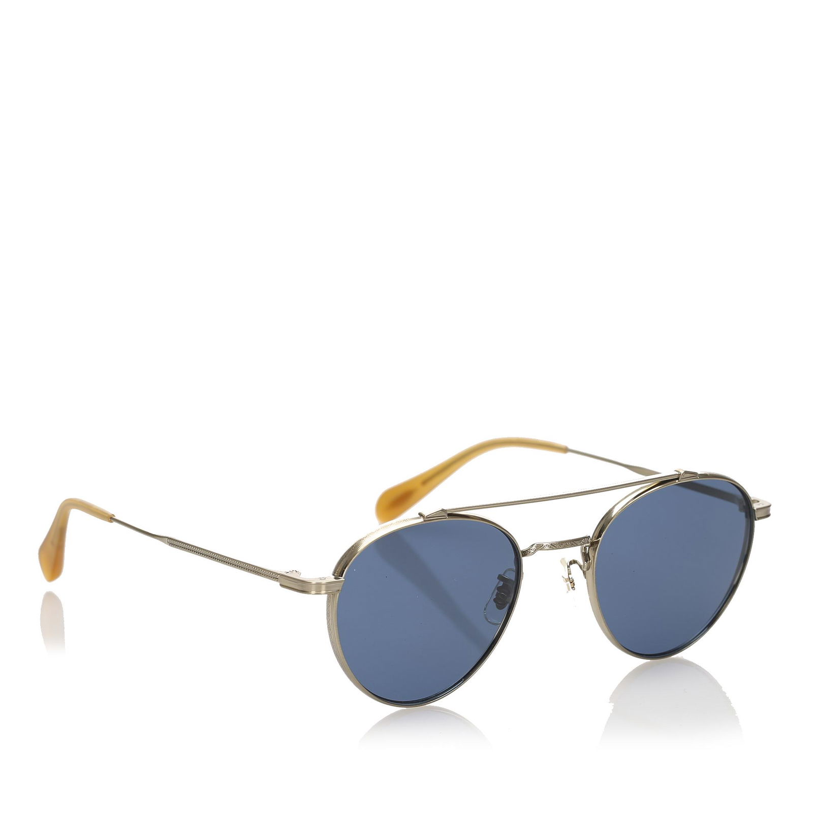 Authentic Oliver Peoples Watts Sun Tinted Sunglasses: These sunglasses feature a metal body with tinted lenses. Brand: Oliver Peoples Model: Watts Sun Tinted Sunglasses Origin: Unites States of America Category: Accessories Color: Blue Style: Others Mate