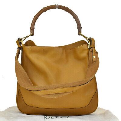 Authentic GUCCI Shoulder Bag: Brand: GUCCI Model: Shoulder Bag Country of Origin: Material: Bamboo Color: Brown Size (Inch): W11.4X H9.4X D2.4"Size (CM): W29X H24X D6Cm All Bidhaus items come with a 100 % money-back authenticity g