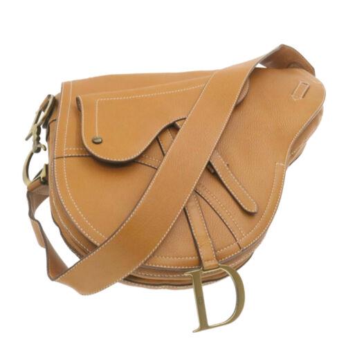 Authentic CHRISTIAN DIOR Saddle Bag Leather Brown: Brand: Christian Dior Style: Shoulder Bag Color: Brown Size: W30 x H30 x D4cm / Shoulder Drop 35-55cm(Approx) Material: Leather Country/Region of Manufacture: Italy UPC: Does not apply EAN: Does not a
