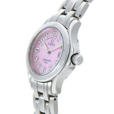 Authentic OMEGA Seamaster 120 2581.66 Ladies Stainless: Genre: Watch / watch Ladies Brand: OMEGA Product Name: Seamaster 120 Model:: 2581.66 Serial: 58 Material: Stainless steel Dial: Pink shell Bezel: Stainless steel Belt: Stainless steel Movement: Quartz
