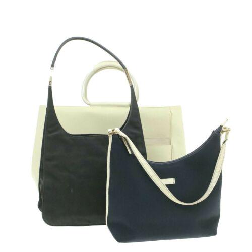 Authentic GUCCI Hand Shoulder Bag 3Set White Black: Brand: GUCCI Style: Shoulder Bag Color: Light Blue / Black Size: W24 x H19 x D11cm / Shoulder Drop 27cm(Approx) Material: Canvas Country/Region of Manufacture: Italy UPC: Does not apply EAN: Does not 