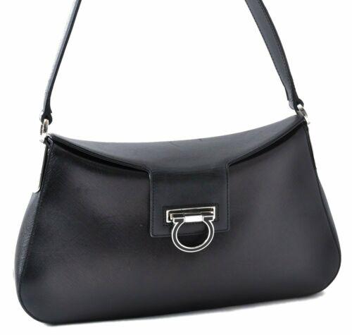 Authentic SALVATORE FERRAGAMO Shoulder Bag: Brand: SALVATORE FERRAGAMO Model: Shoulder Bag Country of Origin: Italy Material: Leather Color: Black Bag Length: 12inches (30.5cm) Bag Height: 6.5inches (16.5cm) Bag Depth: 2inches (5cm) All Bidhaus