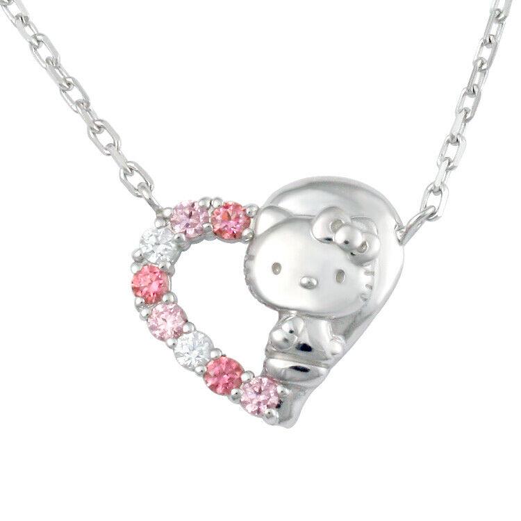 Authentic Sanrio necklace Hello Kitty Rainbow Heart: Condition: New chain length is 45cm ( Free adjuster type with adjustable length) charm size is 1.0cm x1.1cm Materials : 925 silver Cubic zirconia Silver color rhodium plating (discoloration prevention