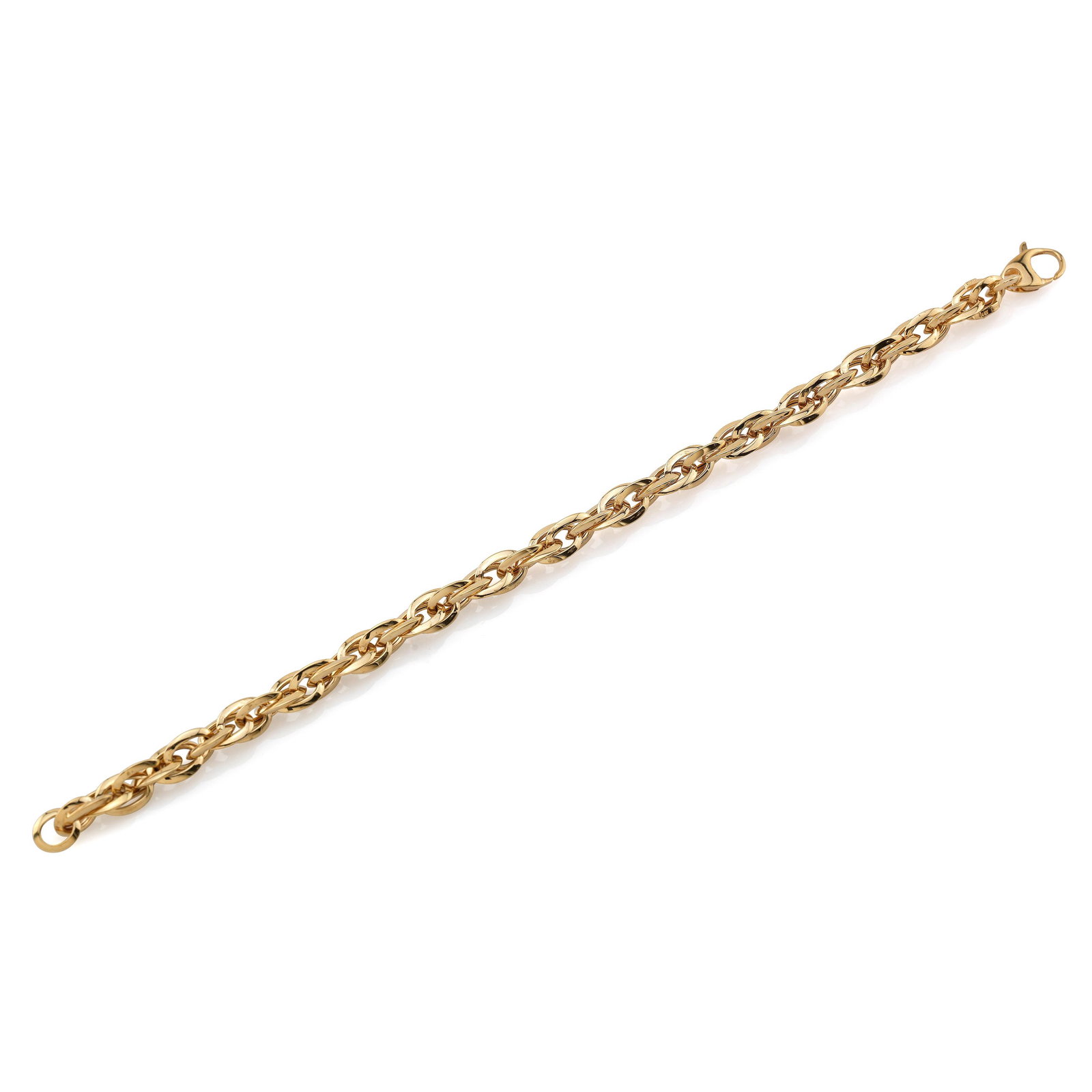 14k Yellow Gold Fancy Link Bracelet, 7.5 Inches: This Fancy Link Chain Bracelet Is Handcrafted In Italy Of 14k Yellow Gold (4.2 Grams) In The Style Of A Wheat Chain. There Is A Flexible, Fabric Like Movement When Wearing. The Bold Lobster Claw Closu