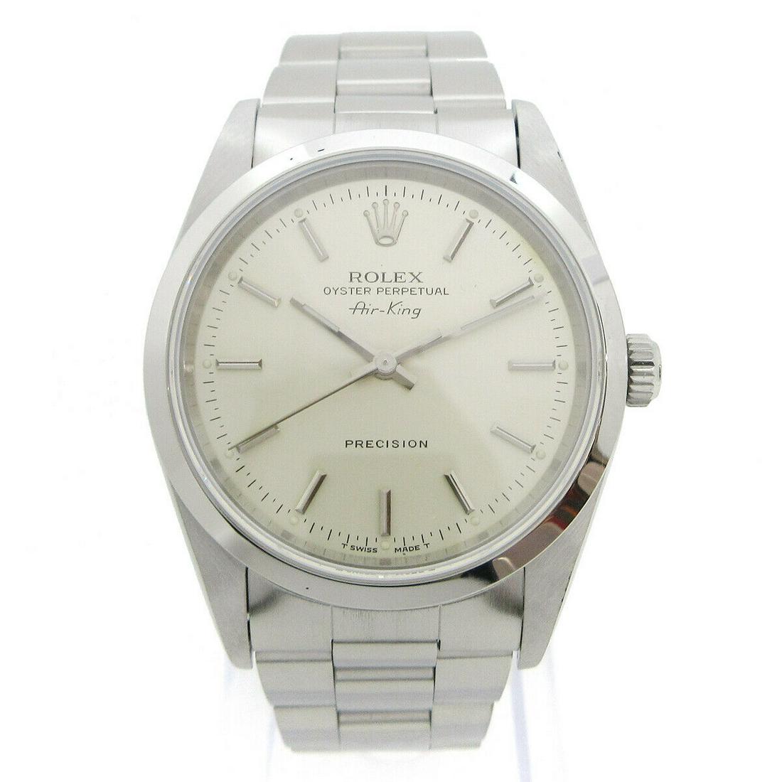 Authentic ROLEX Oyster Perpetual Classic: Brand: ROLEX Model: Oyster Perpetual Classic Country of Origin: Material: Stainless Steel Color: Silver Size (Inch): (Inch):Case: W 1.3 x H 1.7 "Wrist size: 7Band width: 0.6 " Size (CM): All Bidhaus i